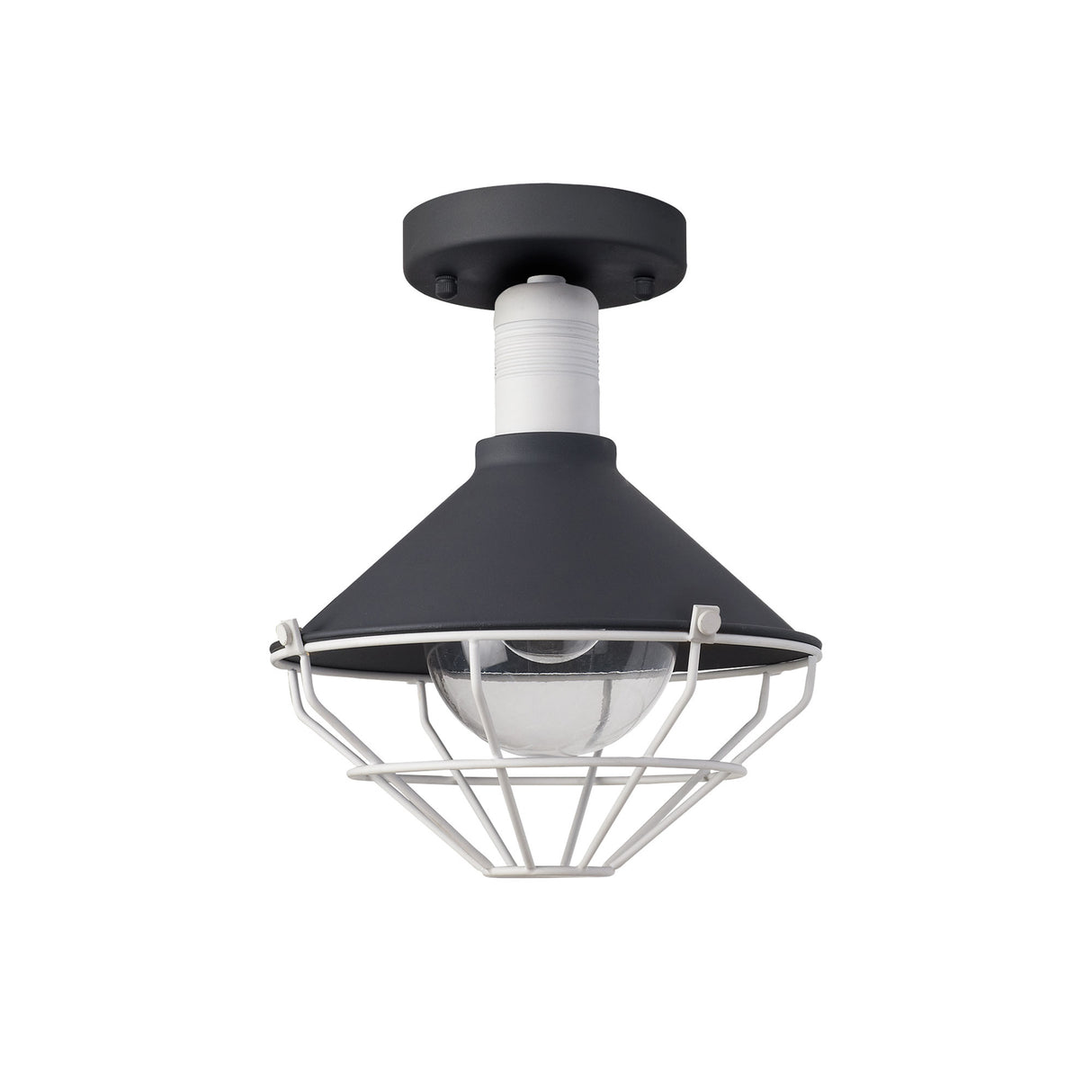 OGM5487 Ogma Semi Ceiling 1 Light IP65 Outdoor in a Anthracite/Matt White/Clear Finish