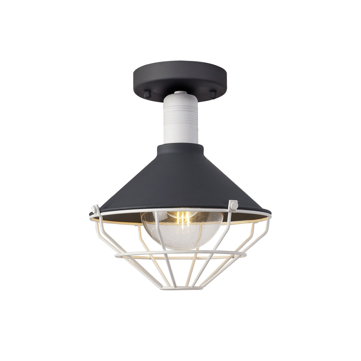 OGM5487 Ogma Semi Ceiling 1 Light IP65 Outdoor in a Anthracite/Matt White/Clear Finish