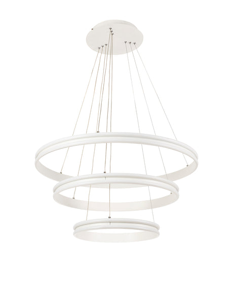 OKA0777 Okab Dimmable Pendant 100W LED in a Matt White/Opal White Finish