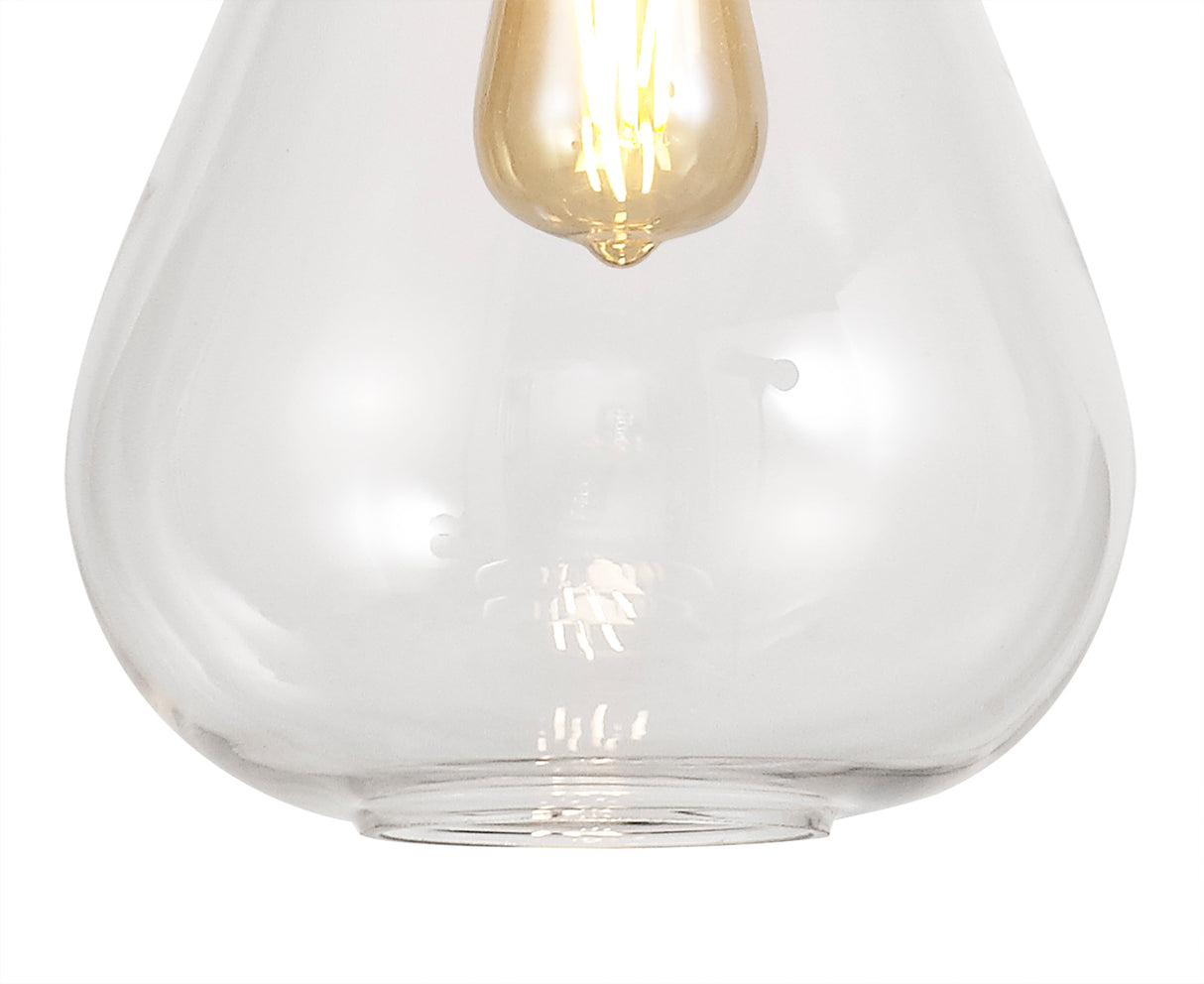 OLE3318 Olean Narrow Pendant 1 Light in a Ancient Brass/Clear Finish