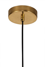 OLE4318 Olean Wide Pendant 1 Light in a Ancient Brass/Clear Finish