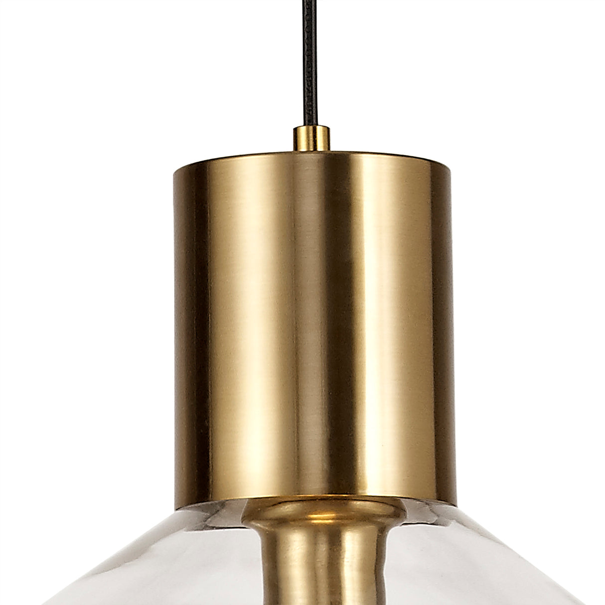 OLE4318 Olean Wide Pendant 1 Light in a Ancient Brass/Clear Finish