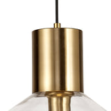 OLE4318 Olean Wide Pendant 1 Light in a Ancient Brass/Clear Finish