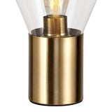 OLE5318 Oleon 38cm Table Lamp 1 Light in a Ancient Brass/Clear Finish