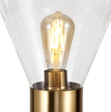 OLE5318 Oleon 38cm Table Lamp 1 Light in a Ancient Brass/Clear Finish