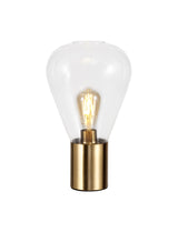 OLE5318 Oleon 38cm Table Lamp 1 Light in a Ancient Brass/Clear Finish