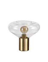 OLE6318 Oleon 25cm Table Lamp 1 Light in a Ancient Brass/Clear Finish