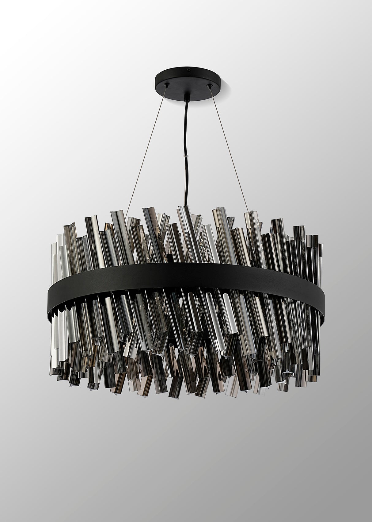 ORI0059BL/SM Orion 18 Light Ceiling Pendant Satin Black_Smoked