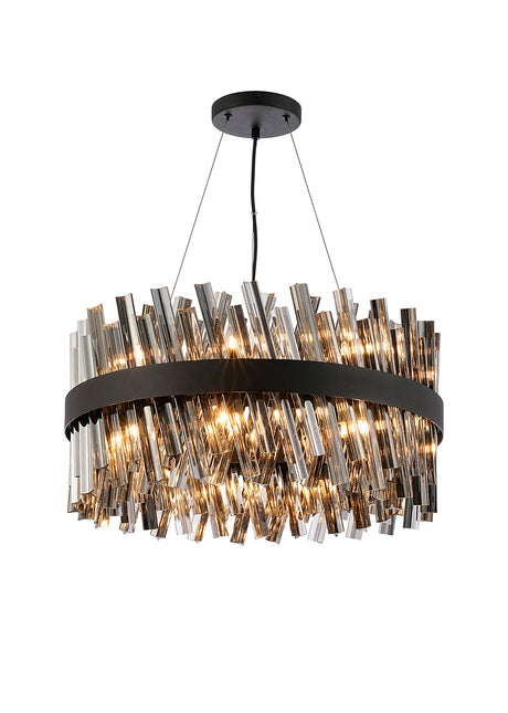 ORI0059BL/SM Orion 18 Light Ceiling Pendant Satin Black_Smoked