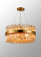 ORI0059BR_AM Orion 18 Light Ceiling Pendant Brass_Amber