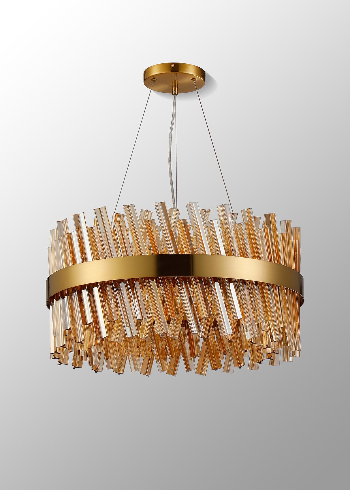 ORI0059BR_AM Orion 18 Light Ceiling Pendant Brass_Amber