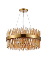 ORI0059BR_AM Orion 18 Light Ceiling Pendant Brass_Amber