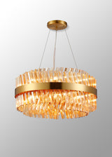 ORI0059BR_AM Orion 18 Light Ceiling Pendant Brass_Amber