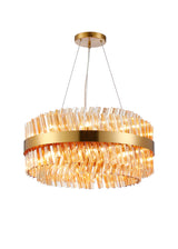 ORI0059BR_AM Orion 18 Light Ceiling Pendant Brass_Amber