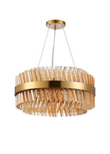 ORI0059BR_AM Orion 18 Light Ceiling Pendant Brass_Amber