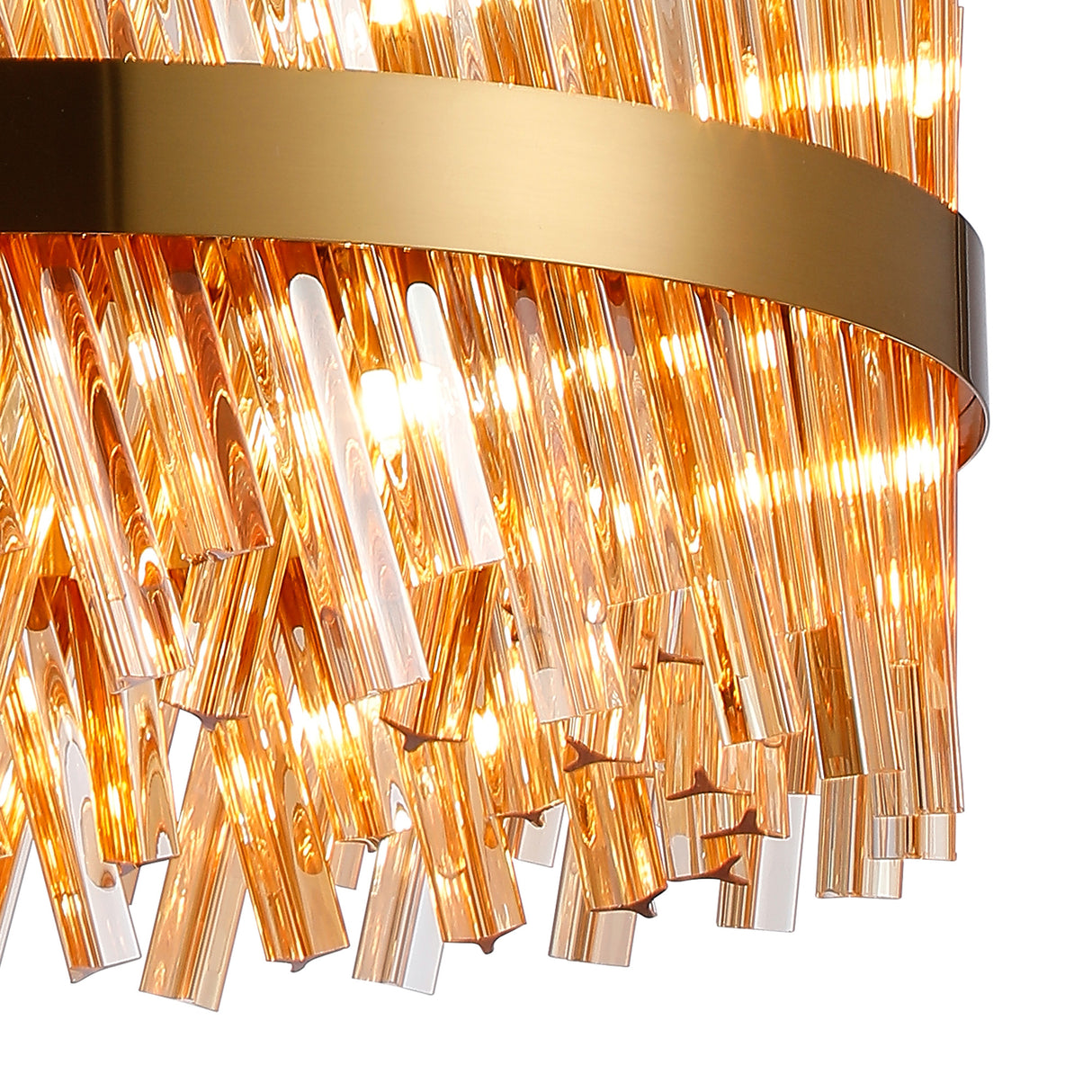 ORI0059BR_AM Orion 18 Light Ceiling Pendant Brass_Amber