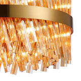 ORI0059BR_AM Orion 18 Light Ceiling Pendant Brass_Amber