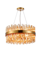 ORI0059BR_AM Orion 18 Light Ceiling Pendant Brass_Amber