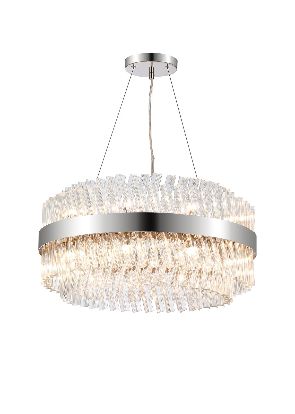 ORI0059PN_CL Orion 18 Light Ceiling Pendant Polished Nickel_Clear