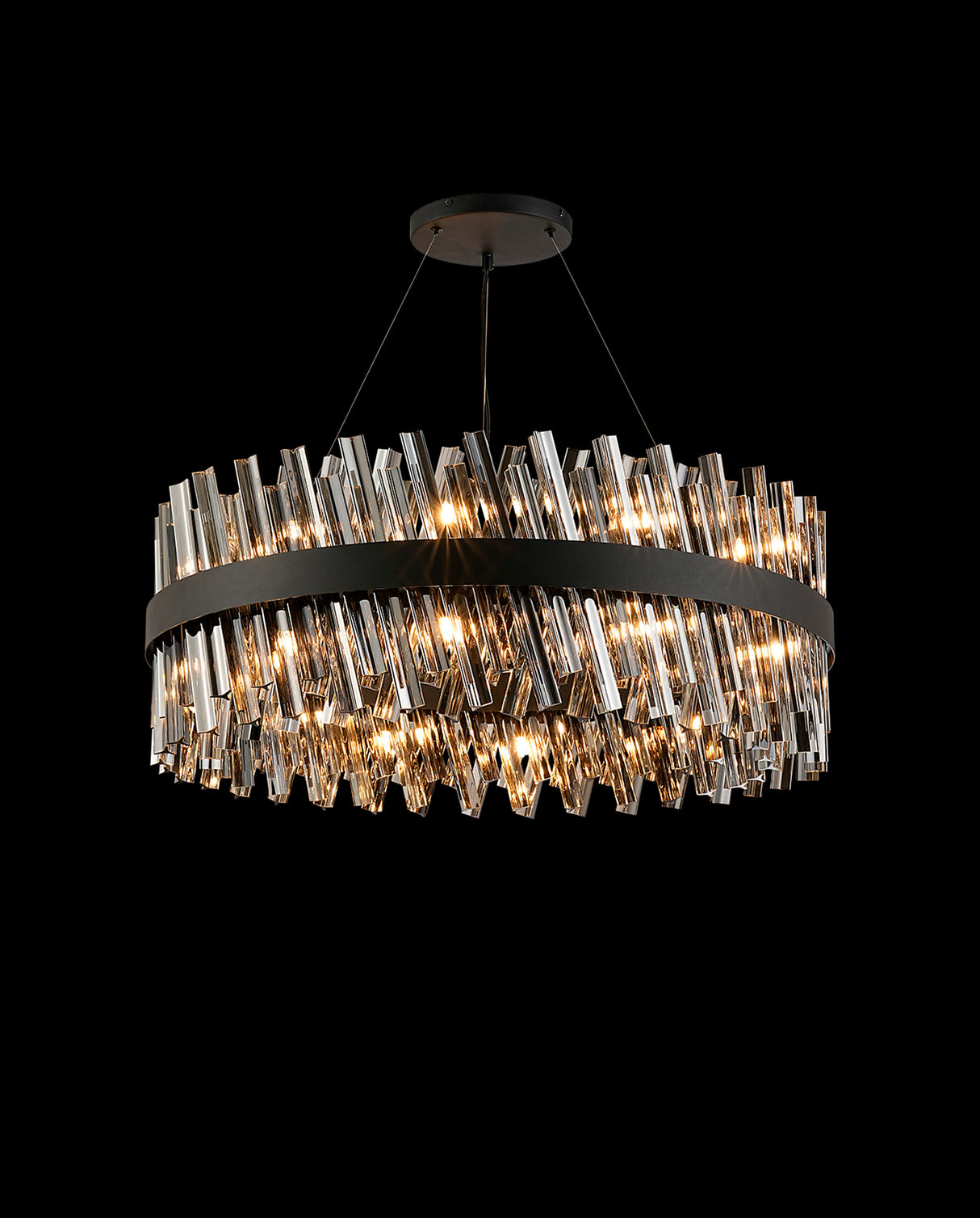 ORI2059BL_SM Orion 24 Light Ceiling Pendant Satin Black_Smoked