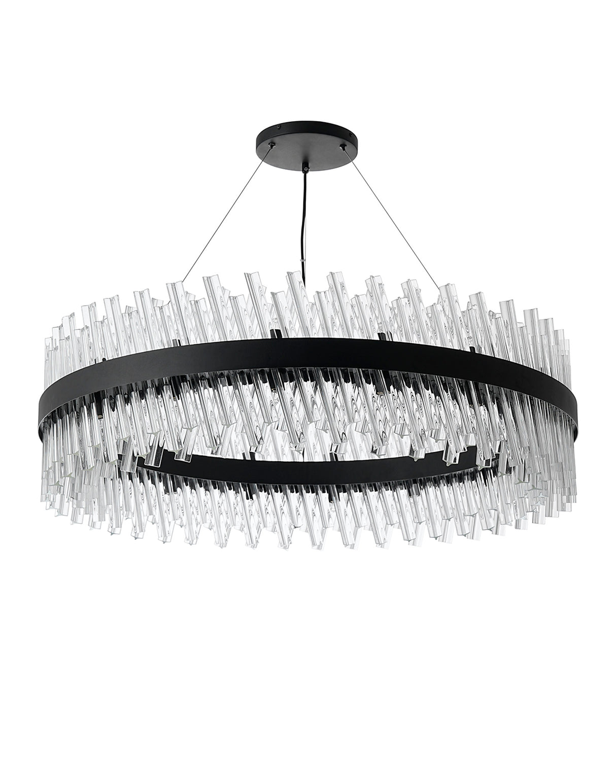 ORI4059BL_CL Orion 32 Light Ceiling Pendant Satin Black_Clear