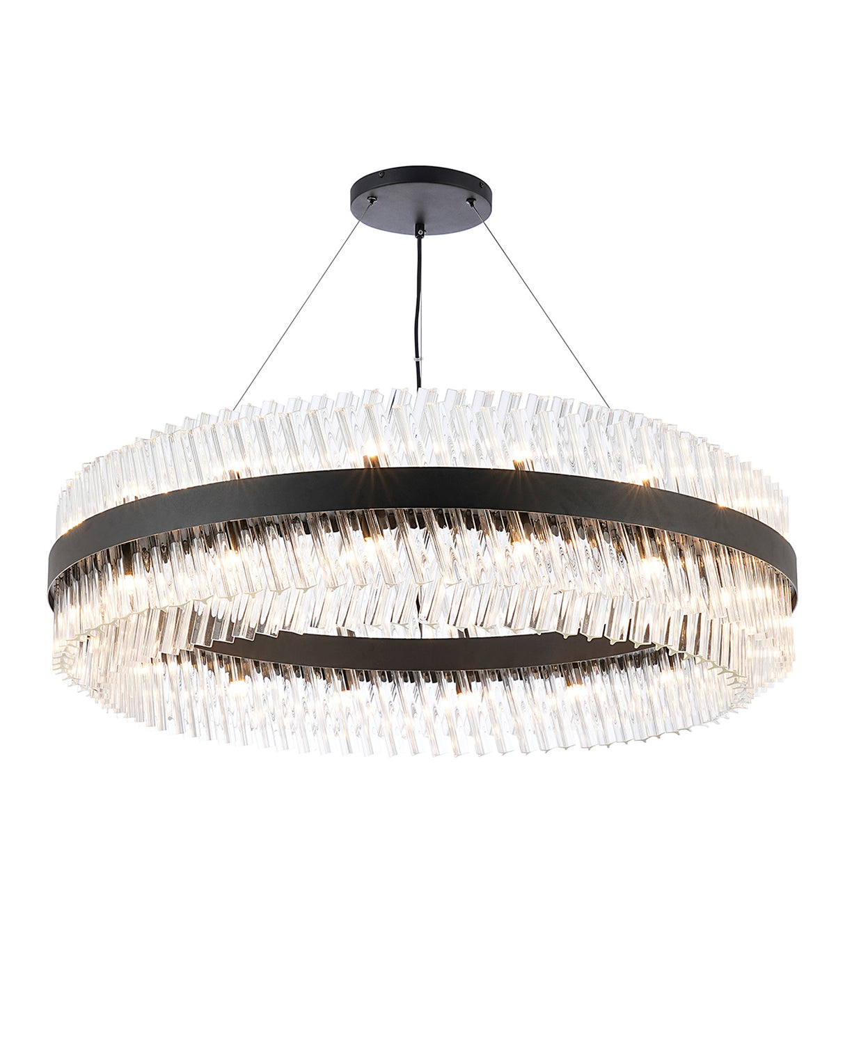 ORI4059BL_CL Orion 32 Light Ceiling Pendant Satin Black_Clear