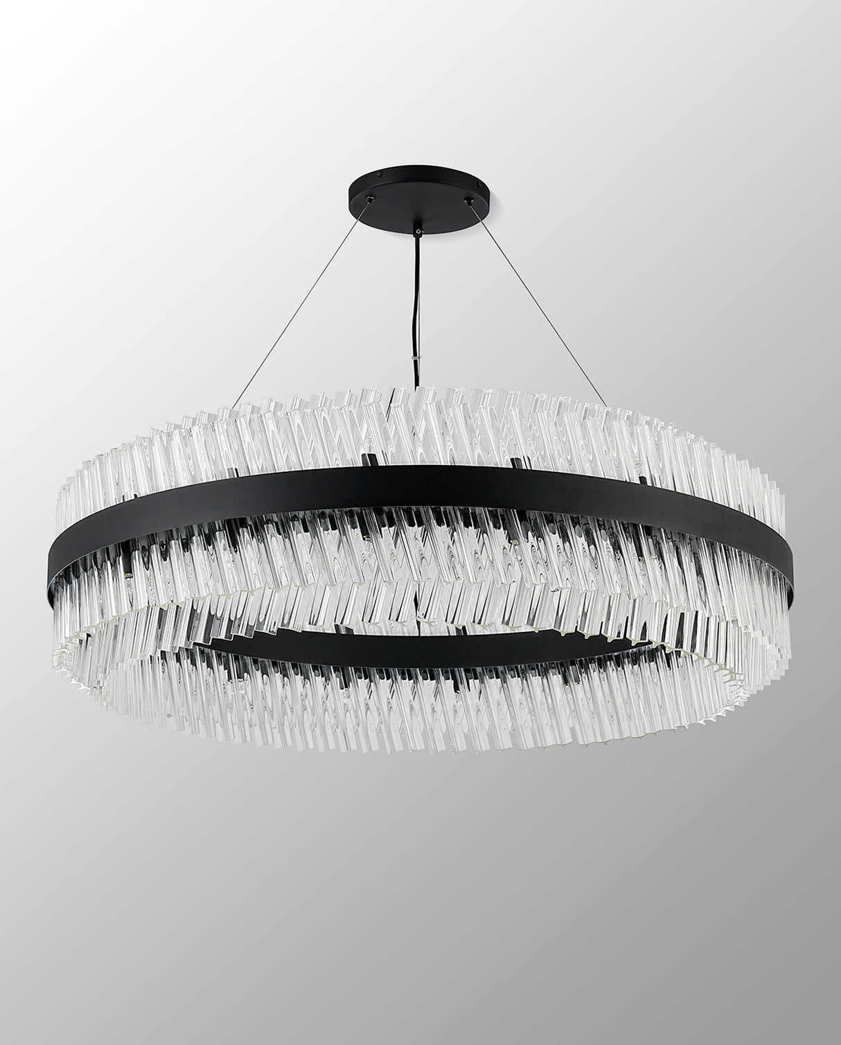 ORI4059BL_CL Orion 32 Light Ceiling Pendant Satin Black_Clear