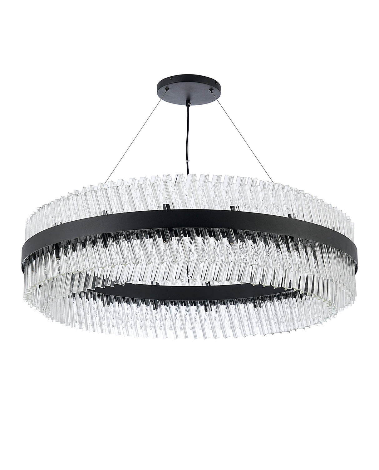 ORI4059BL_CL Orion 32 Light Ceiling Pendant Satin Black_Clear