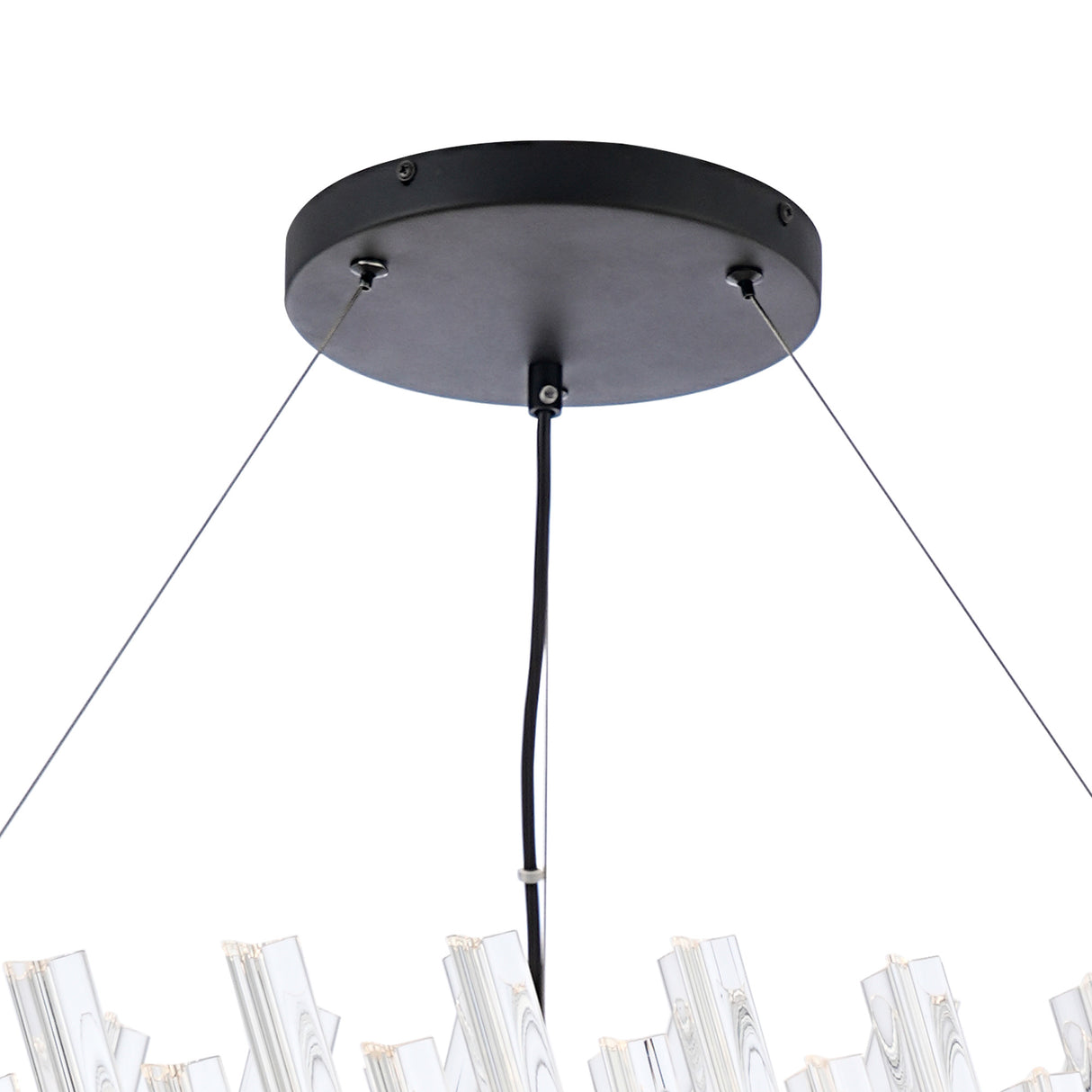 ORI4059BL_CL Orion 32 Light Ceiling Pendant Satin Black_Clear