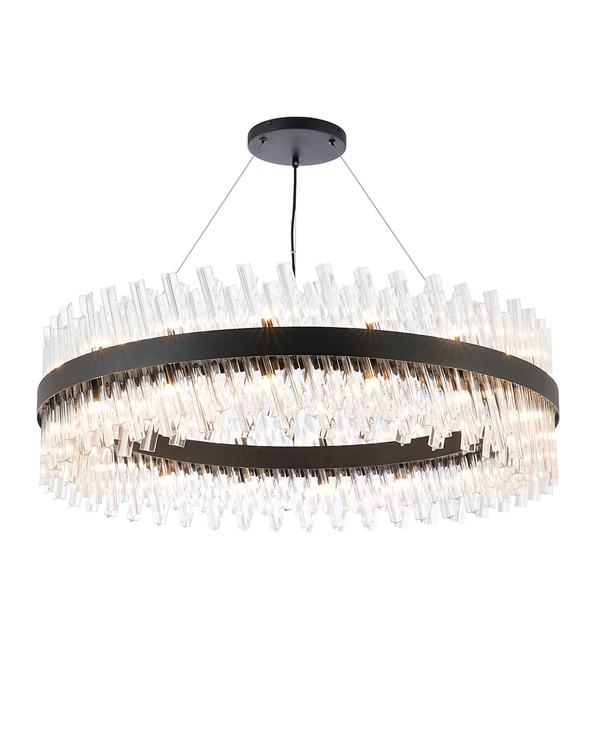 ORI4059BL_CL Orion 32 Light Ceiling Pendant Satin Black_Clear