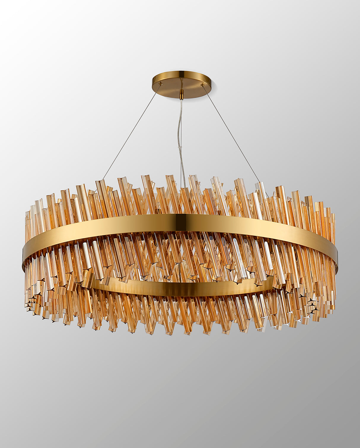 ORI4059BR_AM Orion 32 Light Ceiling Pendant Brass_Amber