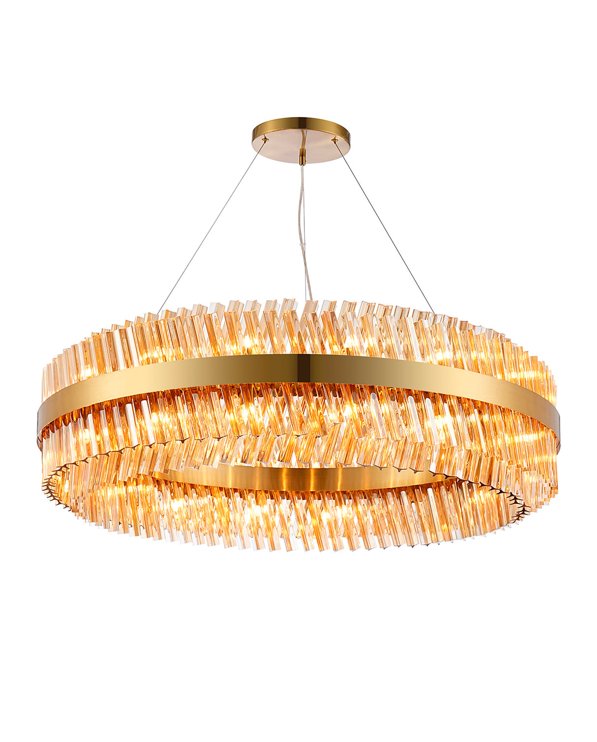 ORI4059BR_AM Orion 32 Light Ceiling Pendant Brass_Amber