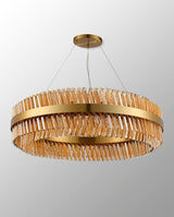 ORI4059BR_AM Orion 32 Light Ceiling Pendant Brass_Amber