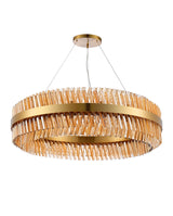 ORI4059BR_AM Orion 32 Light Ceiling Pendant Brass_Amber