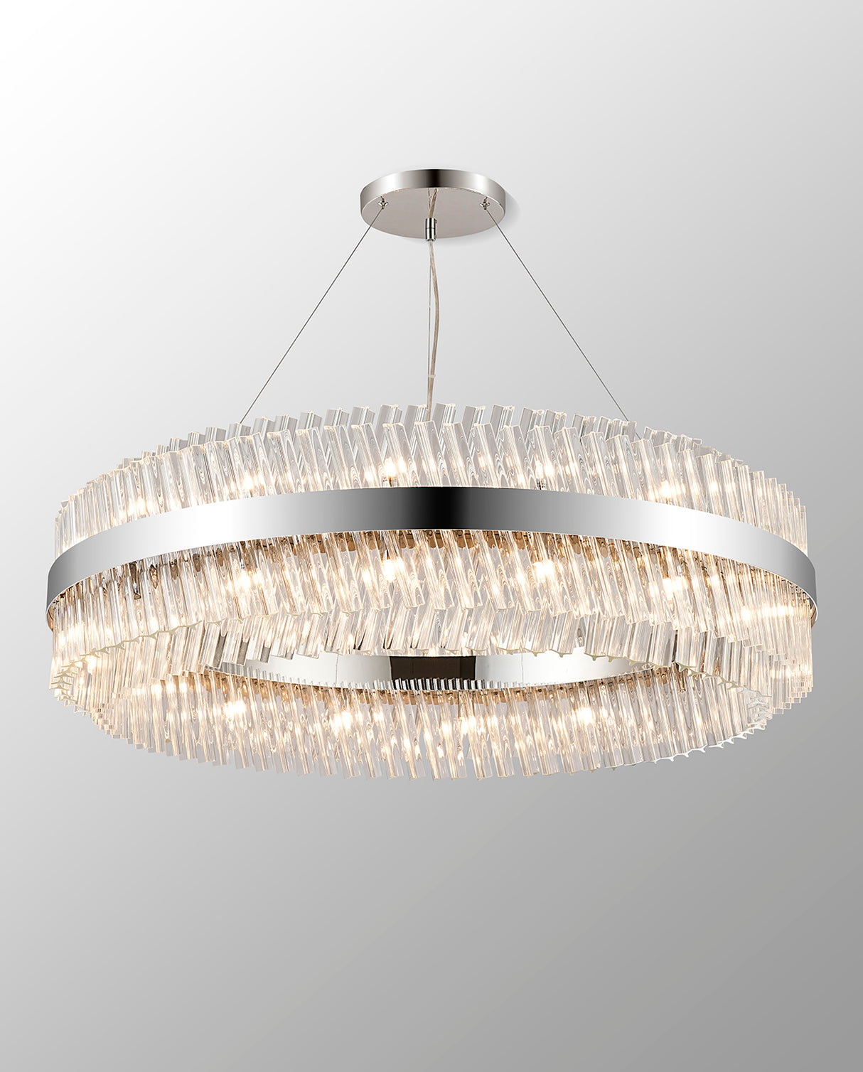 ORI4059PN_CL Orion 32 Light Ceiling Pendant Polished Nickel_Clear