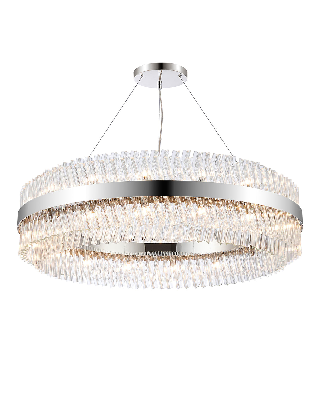 ORI4059PN_CL Orion 32 Light Ceiling Pendant Polished Nickel_Clear