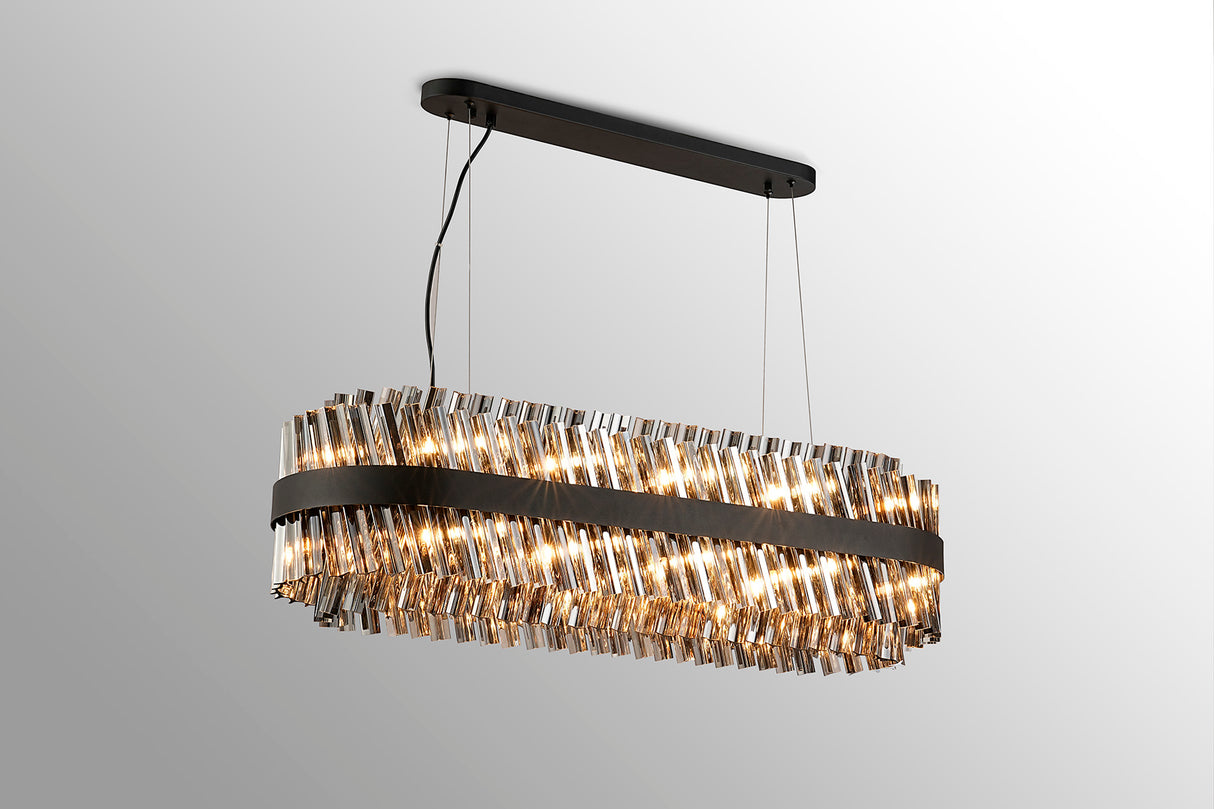 ORI6059BL_SM Orion 24 Light Ceiling Pendant Satin Black_Smoked