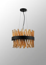 ORI8949BL_AM Orion 10 Light Ceiling Pendant Satin Black_Amber