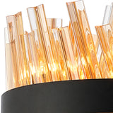 ORI8949BL_AM Orion 10 Light Ceiling Pendant Satin Black_Amber