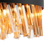 ORI8949BL_AM Orion 10 Light Ceiling Pendant Satin Black_Amber