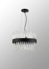 ORI8949BL_CL Orion 10 Light Ceiling Pendant Satin Black_Clear