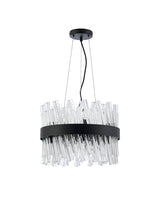 ORI8949BL_CL Orion 10 Light Ceiling Pendant Satin Black_Clear