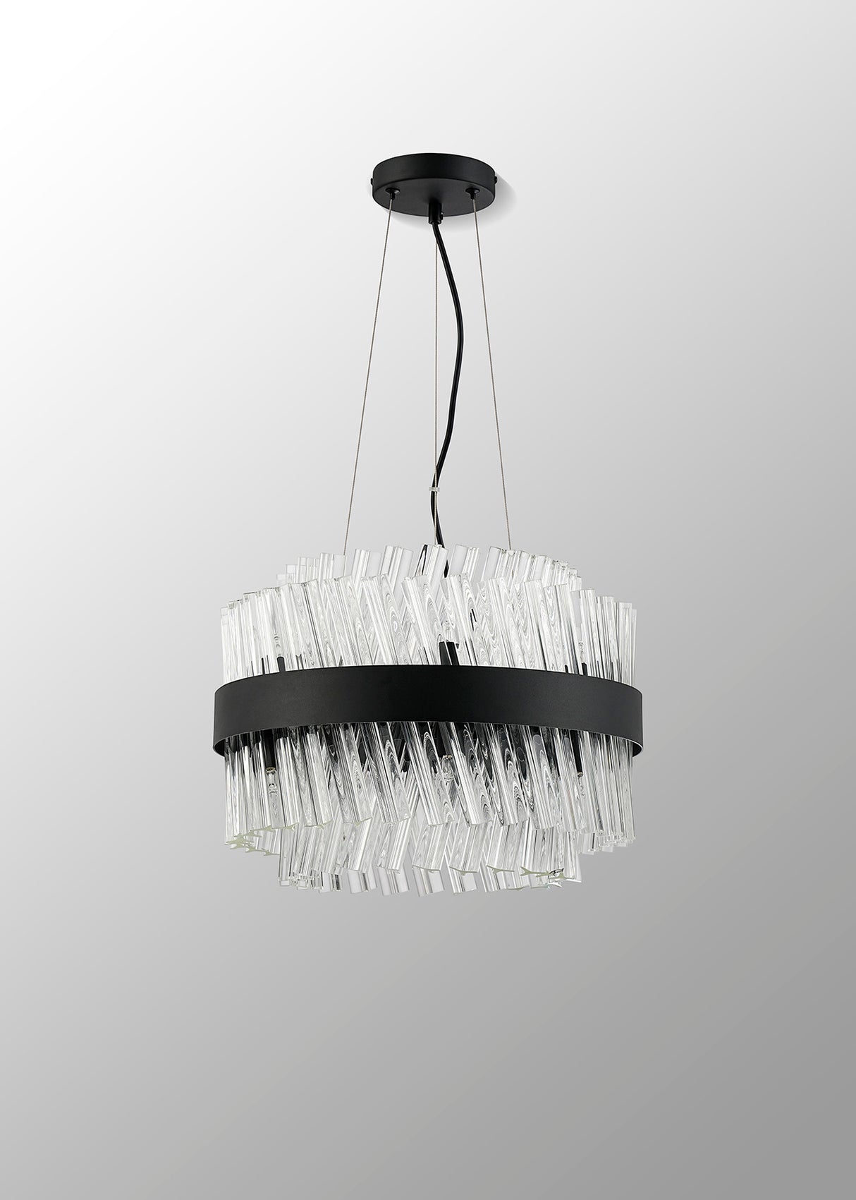 ORI8949BL_CL Orion 10 Light Ceiling Pendant Satin Black_Clear