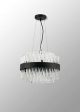 ORI8949BL_CL Orion 10 Light Ceiling Pendant Satin Black_Clear