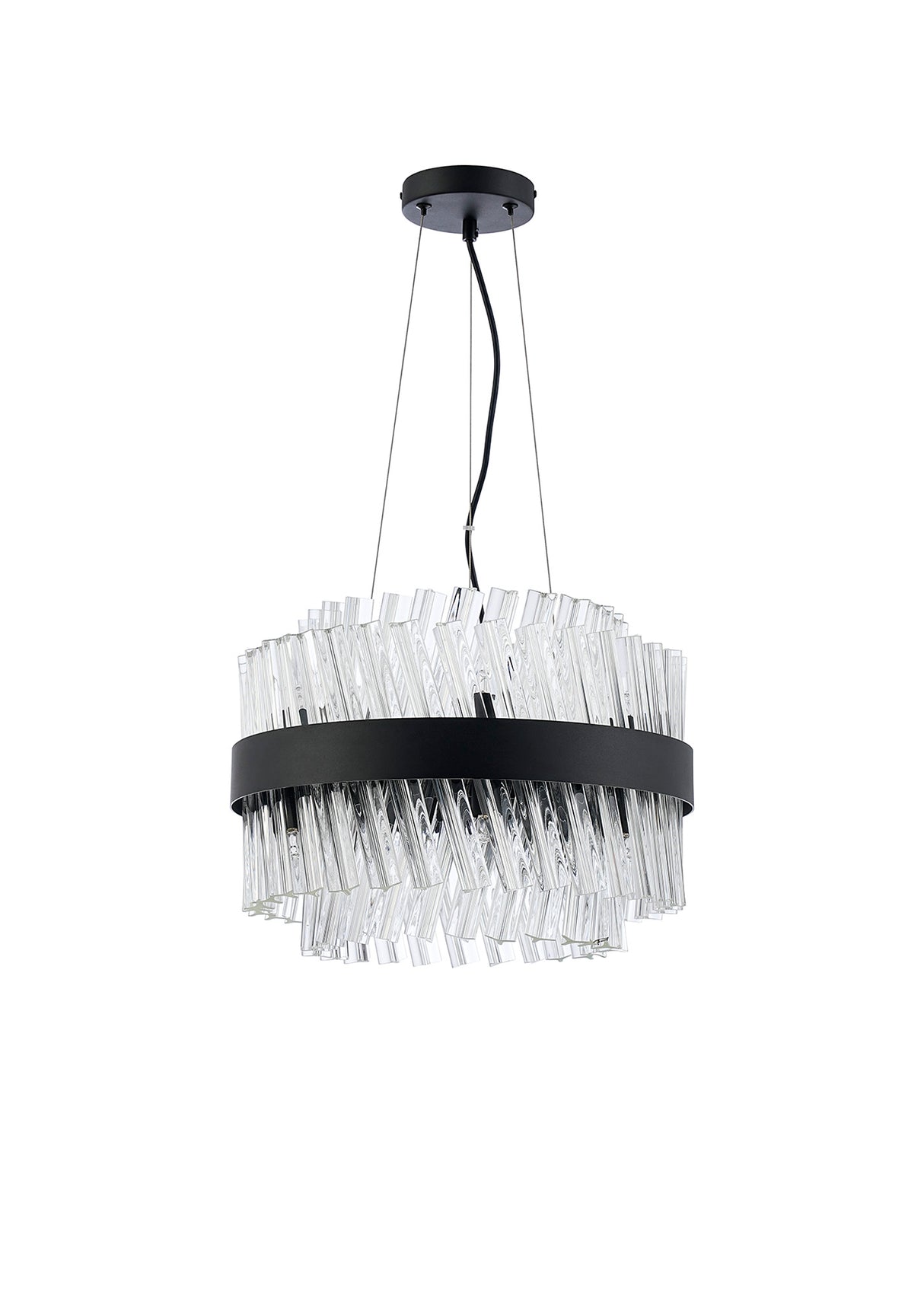 ORI8949BL_CL Orion 10 Light Ceiling Pendant Satin Black_Clear