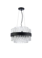 ORI8949BL_CL Orion 10 Light Ceiling Pendant Satin Black_Clear