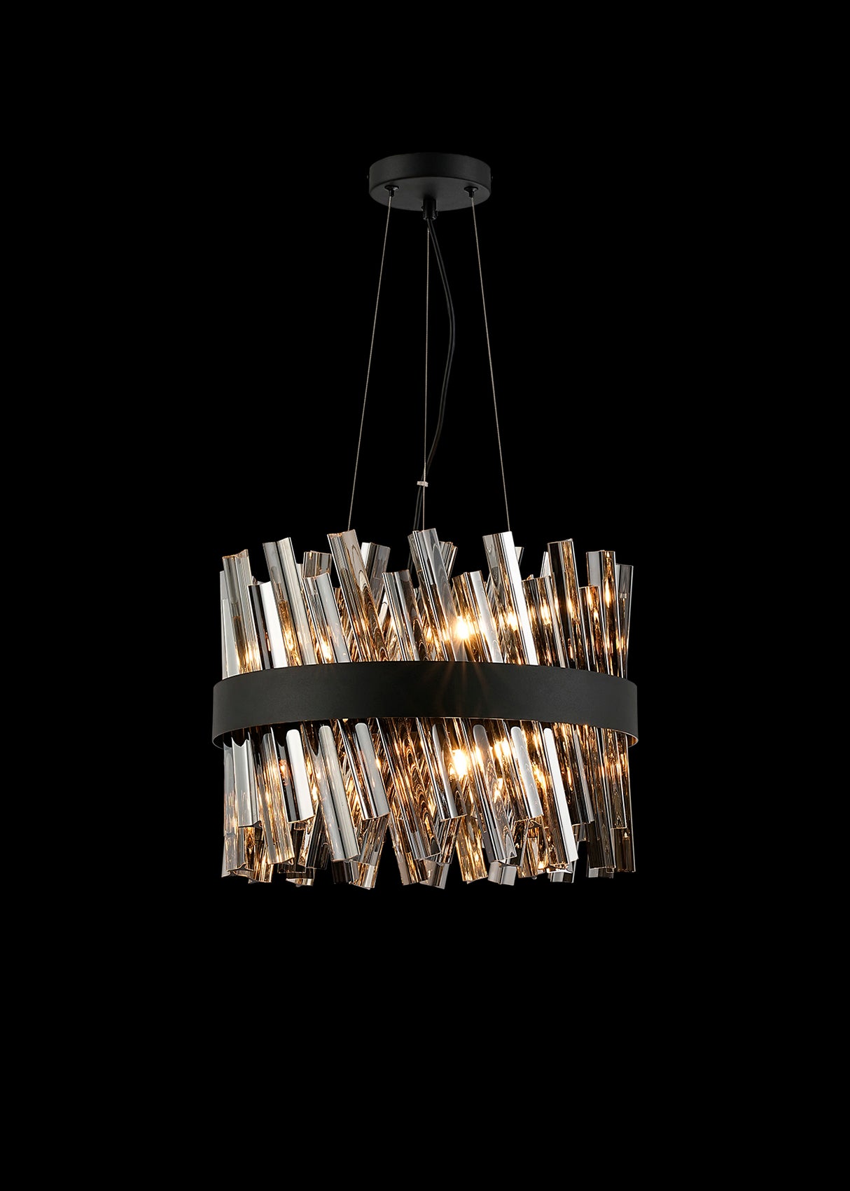 ORI8949BL_SM Orion 10 Light Ceiling Pendant Satin Black_Smoked