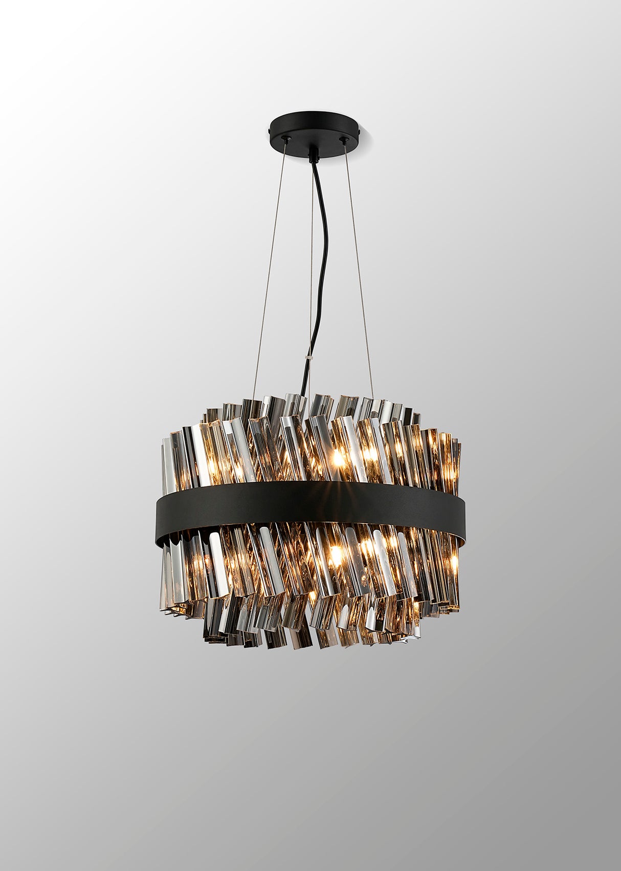 ORI6459BL_SM Orion 6 Light Ceiling Pendant Satin Black_Smoked