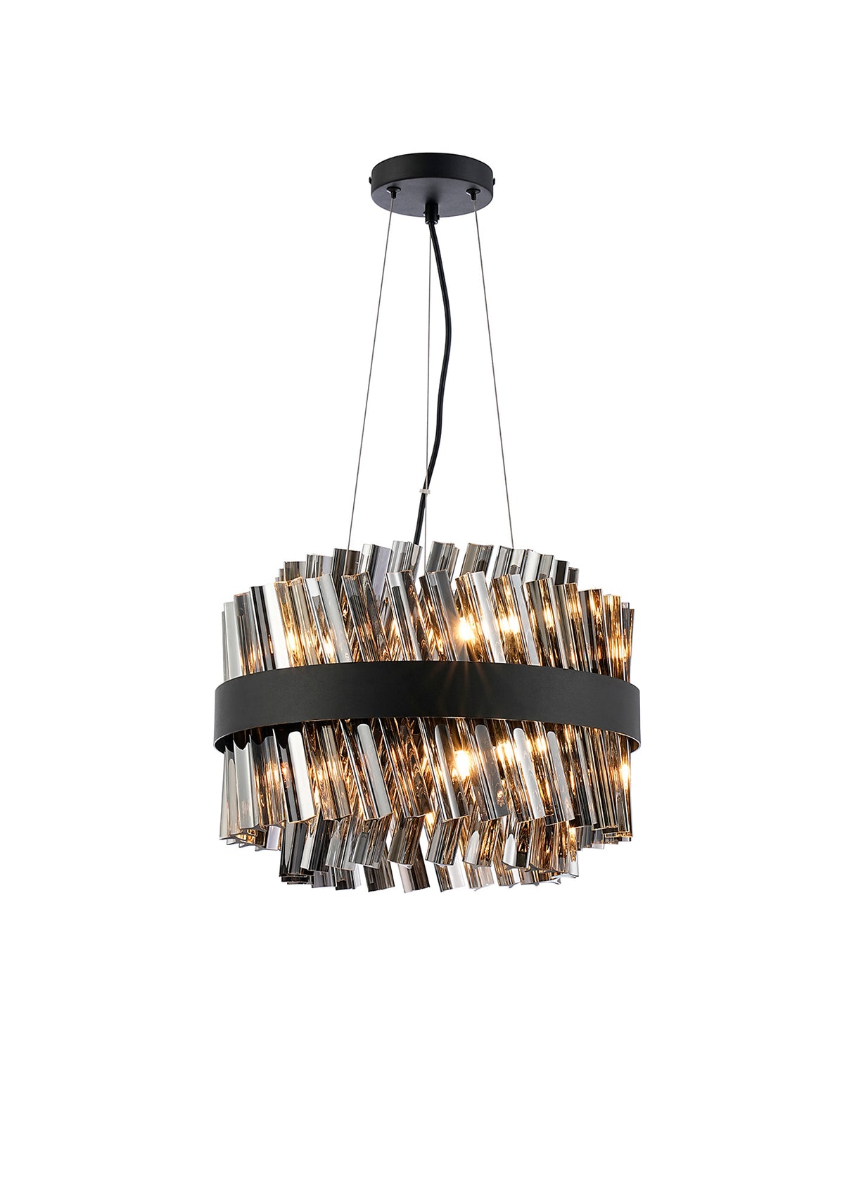 ORI8949BL_SM Orion 10 Light Ceiling Pendant Satin Black_Smoked