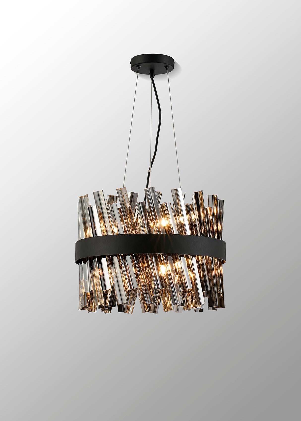 ORI8949BL_SM Orion 10 Light Ceiling Pendant Satin Black_Smoked